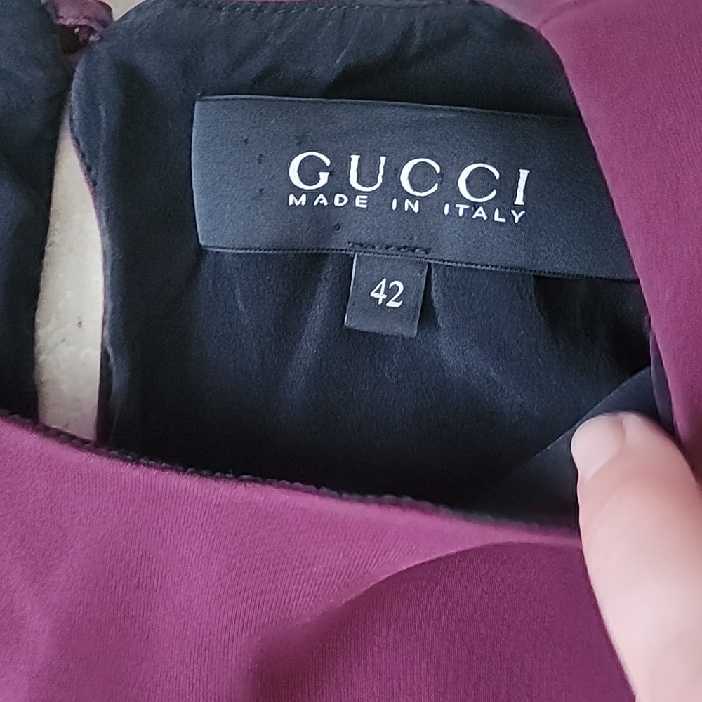 Gucci Plum Long Sleeve Silk Dress Size 42 For Size 4 In US - Picture 5 of 16